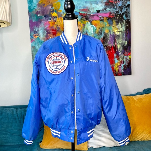 Vintage Jackets & Coats Vintage Vtg 99s Joann Womens Hartwell Retro Softball Varsity Bomber
